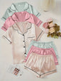 Short-sleeve Satin Three-piece And Six-piece Pajama Sets