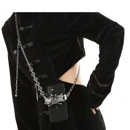 Spider Moonstone Metal Mobile Phone Charm