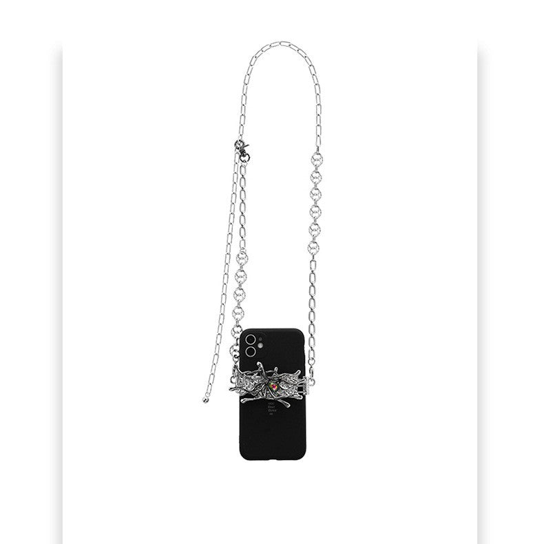 Spider Moonstone Metal Mobile Phone Charm