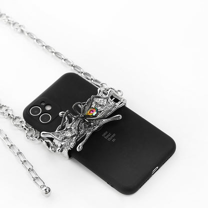 Spider Moonstone Metal Mobile Phone Charm