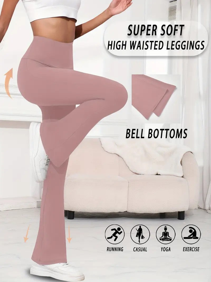 Womens Flared Yoga Pants With 3D Print