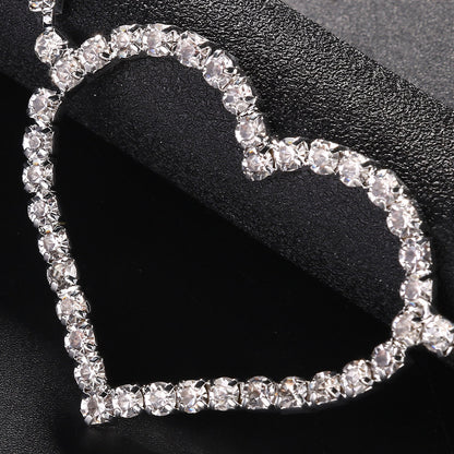 Simple Single Layer Heart-shaped Rhinestone Waist Chain Body Chains