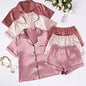 Short-sleeve Satin Three-piece And Six-piece Pajama Sets