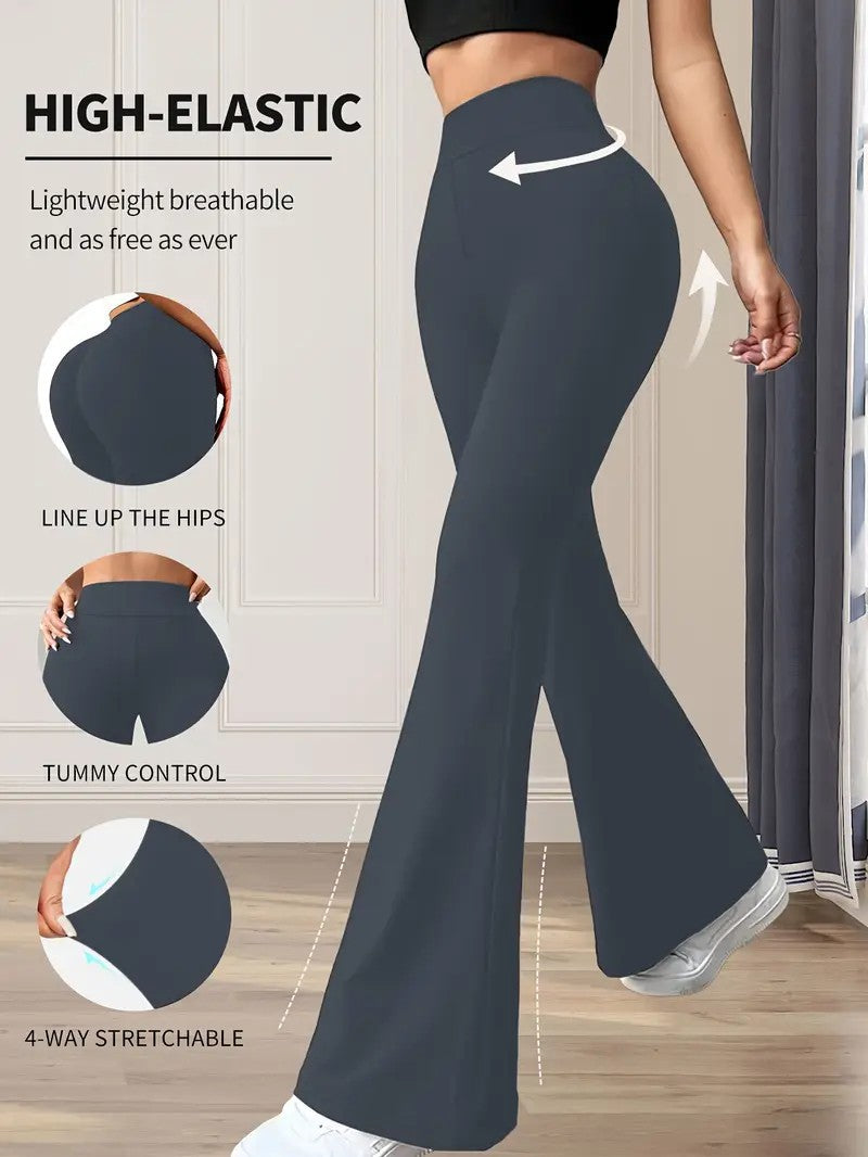 Womens Flared Yoga Pants With 3D Print