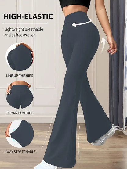 Womens Flared Yoga Pants With 3D Print